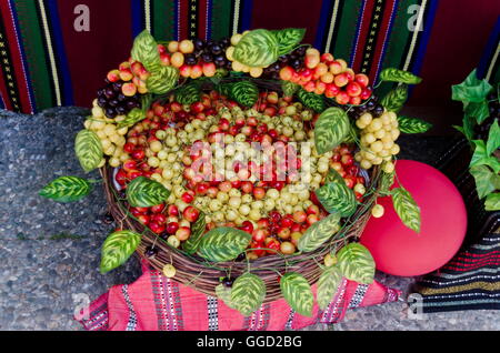 Fest der Kirschenfrucht in Kjustendil, Rechnungsvorlage, ihre Produktion rohem Obst, Bulgarien Stockfoto