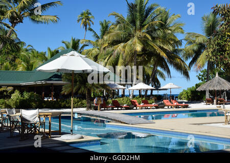 Geographie/Reisen, Seychellen, Amirante Insel, Desroches Island, hotel, Hotel, Pool, Additional-Rights - Clearance-Info - Not-Available Stockfoto