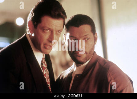 JENSEITS DER WEIßEN LINIE / Deep Cover USA 1992 / Bill Duke Der Junge Polizist Steven Jr. Wird in die Drogenszene in Los Angeles Eingeschleust. Er Soll Angel Gallegos, Höhle Kopf Eines Drogenkartells Dingfest Machen. Stevens Erhält Eine Neue Identität Und David Jason, Ein Website Mit Guten Kontakten Zu Gallegos, Wird Sein Wichtigster Partner... Bild: David Jason (JEFF GOLDBLUM) Und Undercover-Cop Stevens / Hull (LARRY FISHBURNE) Fernsehschirm Einen Pakt. Regie: Bill Duke aka. Deep Cover Stockfoto