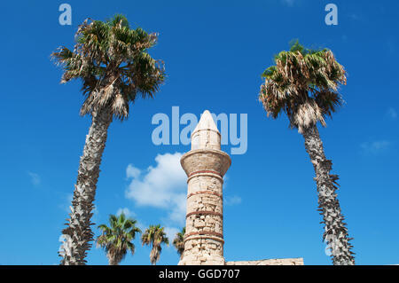 Israel: der Caesarea Nationalpark, Heimat von hellenistischen, römischen und byzantinischen archäologische findet der Stadt von Herodes gebaut Stockfoto