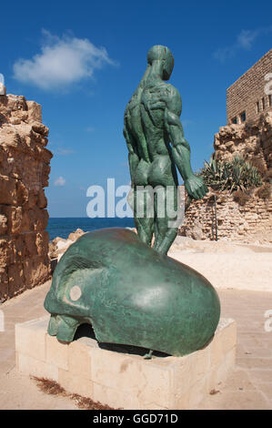 Israel: der Caesarea Nationalpark, Heimat von hellenistischen, römischen und byzantinischen archäologische findet der Stadt von Herodes gebaut Stockfoto