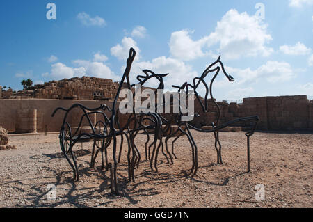 Israel: der Caesarea Nationalpark, Heimat von hellenistischen, römischen und byzantinischen archäologische findet der Stadt von Herodes gebaut Stockfoto