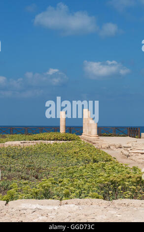 Israel, Naher Osten: Die Caesarea National Park, Heimat der Hellenistischen, römischen und Byzantinischen archäologische Funde der Stadt gebaut von Herodes Stockfoto