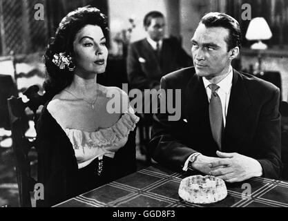 STERBEN BARFÜSSIGE GRÄFIN / The Barefoot Contessa USA 1954 / Joseph L. Mankiewicz Szene Mit AVA GARDNER (Maria Vargas), EDMOND O'BRIEN (Oscar Muldoon) Regie: Mankiewicz aka. Die Barefoot Contessa Stockfoto