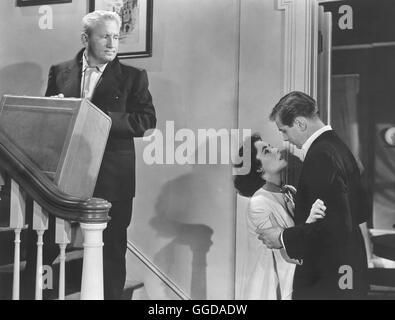 EIN meistverkauftes DES Pfarrer- / Vaters wenig Dividende USA 1951 / Vincente Minnelli Szene Mit SPENCER TRACY als Stanley Banken, ELIZABETH TAYLOR als seine Tochter Kay Banks Und DON TAYLOR als Buckley Dunstan Regie: Vincente Minnelli aka. Des Vaters wenig Dividende Stockfoto