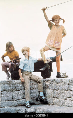 ASTRID LINDGREN: PIPPI LANGSTRUMPF / Pippi Langstrump Schweden/BRD 1969 / Olle Hellblom MARIA PERSSON (Annika), PÄR SUNDBERG (Tommy), INGER NILSSON (Pippi Langstrumpf)-Regie: Olle Hellblom aka. Pippi Langstrump Stockfoto