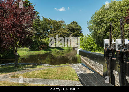 Schleuse in Cloondara Longford, Irland Stockfoto