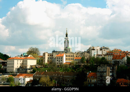 Belgrad, Hauptstadt von Serbien mit Kirchturm auf der Oberseite Stockfoto