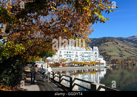 Zell am See: Zeller See sehen, Grand Hotel, Austria, Salzburg, Pinzgau Stockfoto