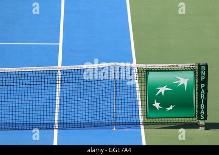 Details der zentralen Gericht von Campa Bucha Tennisclub während BNP Paribas Davis-Cup-paar Spiel Ukraine Vs Österreich Stockfoto