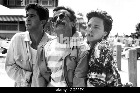 IMMER ÄRGER MIT BERNIE / Wochenende an Bernies USA 1989 / Ted Kotcheff Szene Mit JONATHAN SILVERMAN (Richard Parker), TERRY KISER (Bernie) Und ANDREW MC CARTHY (Larry). Regie: Ted Kotcheff aka. Wochenende in Bernies Stockfoto