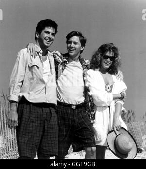 IMMER ÄRGER MIT BERNIE / Wochenende an Bernies USA 1989 / Ted Kotcheff Szene Mit JONATHAN SILVERMAN (Richard Parker), ANDREW MC CARTHY (Larry) Und CATHERINE MARY STEWART (Gwen Saunders). Regie: Ted Kotcheff aka. Wochenende in Bernies Stockfoto