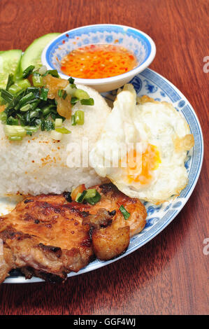 Vietnamesische Bruchreis oder Com tam Stockfoto