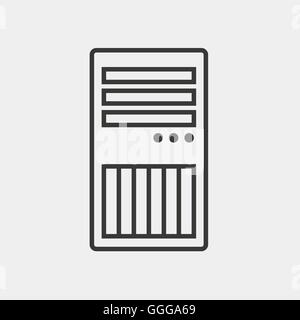 im Fall von Computer-System-Symbol in braune Linie Stock Vektor