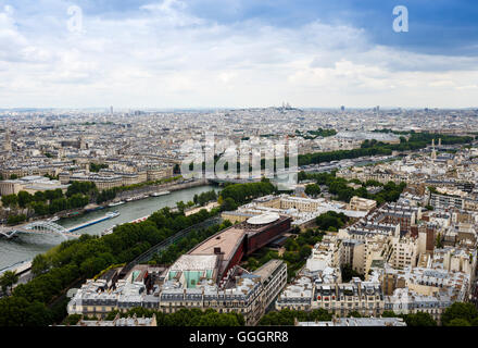 Paris-Aussicht vom Eiffelturm Stockfoto