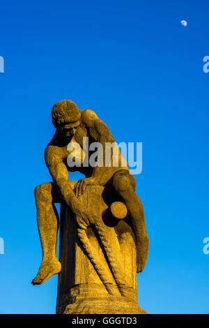 Geographie/Reisen, Deutschland, Nordrhein-Westfalen, Skulptur, 'Der Tauzieher" von Nikolaus Friedrich vor dem Museum der Schokolade, Köln, Freedom-Of - Panorama Stockfoto