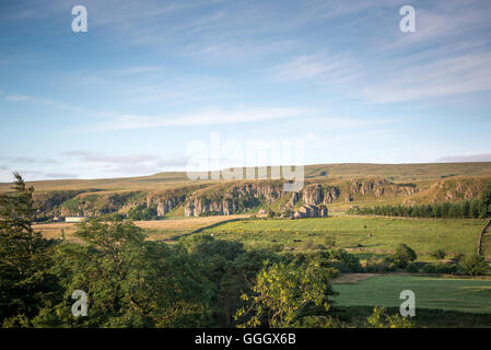 Whin Sill Felsen, Teesdale, Northumberland, Großbritannien Stockfoto