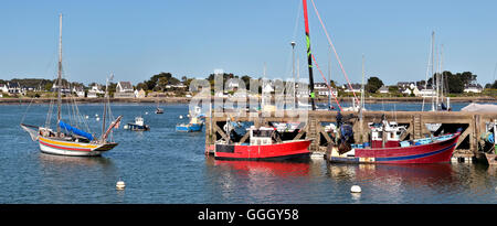 Panorama von Port von La-Trinité-Sur-Mer, Gemeinde im Département Morbihan in der Bretagne im Nordwesten Frankreichs Stockfoto