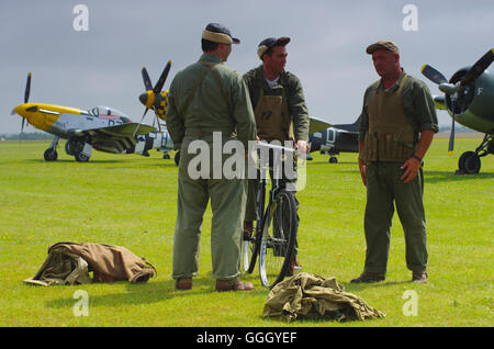 Re enactment in Duxford Cambridgeshire Stockfoto