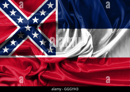 Flagge von Mississippi - Stoff Hintergrund, Wallpaper Stockfoto