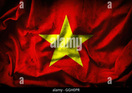 Grunge Vietnam Flag--Vintage-Hintergrund Stockfoto