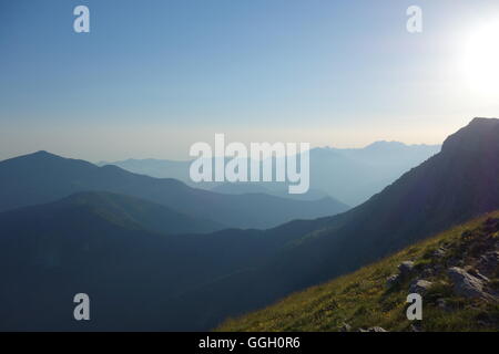 Abend Stimmung, Blick vom Rifugio San Remo, Ligurische Alpen, Italien Stockfoto