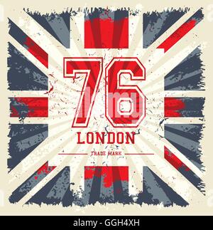 Vintage Großbritannien Flagge t-Shirt Druck Vektor-design Stock Vektor