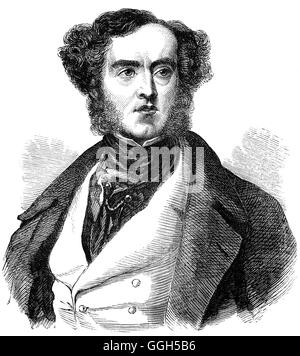 Lord William George Frederick Cavendish-Scott-Bentinck (1802 – 1848), besser bekannt als Lord George Bentinck, war ein englischer konservativer Politiker und Rennpferd Eigentümer, bekannt für seine Rolle in abheben Sir Robert Peel (mit Benjamin Disraeli) über die Mais-Gesetze. Stockfoto