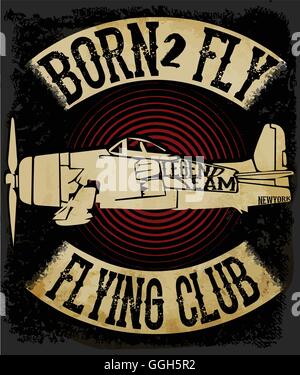 Flugzeug Vektor typografische poster Stock Vektor