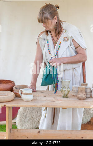 Schlacht von Wodensfield Re-Enactment August 5. 910 n. Chr. Die Schlacht von Tettenhall Stockfoto