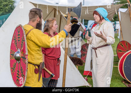 Schlacht von Wodensfield Re-Enactment August 5. 910 n. Chr. Die Schlacht von Tettenhall Stockfoto