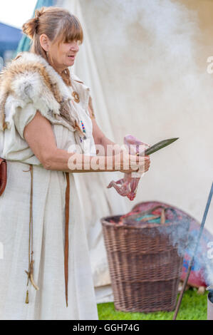 Schlacht von Wodensfield Re-Enactment August 5. 910 n. Chr. Die Schlacht von Tettenhall (manchmal genannt die Schlacht von Birmingham) Stockfoto