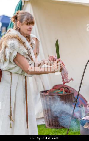 Schlacht von Wodensfield Re-Enactment August 5. 910 n. Chr. Die Schlacht von Tettenhall (manchmal genannt die Schlacht von Birmingham) Stockfoto