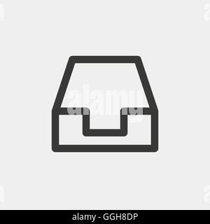 Schublade des braunen Übersicht-Symbol für illustration Stock Vektor
