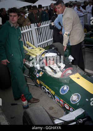 1965 Lotus Ford 38, Sieger des Indianapolis 500 im Jahr 1965 Fahrer Dario Franchitti, Goodwood Revival, Rennen, Autorennen, klassische c Stockfoto