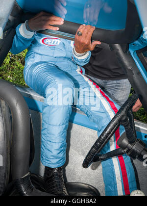 Richard Petty, Sieger in 200 NASCAR-Rennen in den USA, Goodwood Festival of Speed 2014, Rennen, Autorennen, Oldtimer, Chichest Stockfoto
