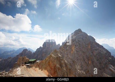 Rifugio Guido Lorenzi, Cristallo Berg, den Dolomiten, Cortina d Ampezzo, Veneto, Italien Stockfoto