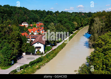 Isar-Kanal, Grosshesselohe, München, Upper Bavaria, Bavaria, Germany Stockfoto