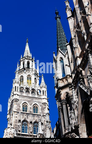 Neues Rathaus Rathaus am Marienplatz, München, Upper Bavaria, Bavaria, Germany Stockfoto