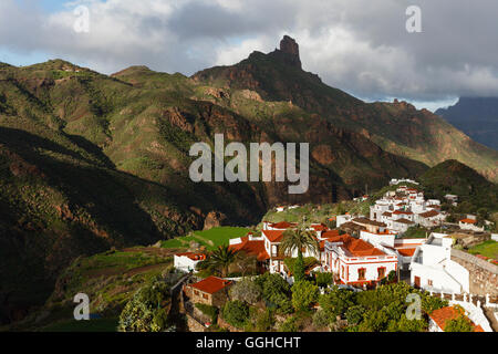 Tejeda, Dorf, Roque Bentayga, Rock, Parque Rural del Nublo, natürliche zu bewahren, Berge, UNESCO-Biosphärenreservat, im Zentrum der Stockfoto