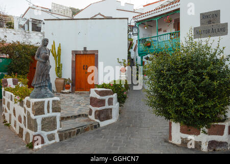 Rincon de Nestor Alamo, Gasse im Dorf Tejeda, Gran Canaria, Kanarische Inseln, Spanien, Europa Stockfoto