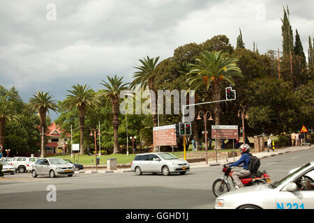 Independence Avenue im Zentrum von Windhoek - Namibia Stockfoto
