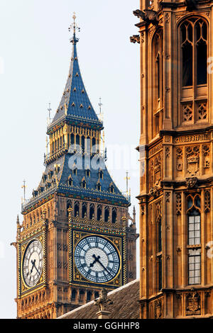 Big Ben, Westminster Palace auch bekannt als Houses of Parliament, Westminster, London, England, Vereinigtes Königreich Stockfoto