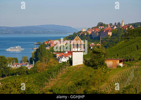 Blick über Meersburg am See Überlingen, Bodensee, Baden-Württemberg, Deutschland, Europa Stockfoto