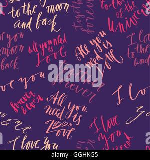 Nahtlose Vektormuster Schriftzug Stock Vektor