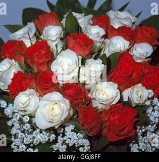 Flower Arrangement/Schnittblumen - rote & weiße Rosen ("Liebe & Freundschaft") am IPM Essen 2003.   FAR107236 Obligatorisch Cre Stockfoto