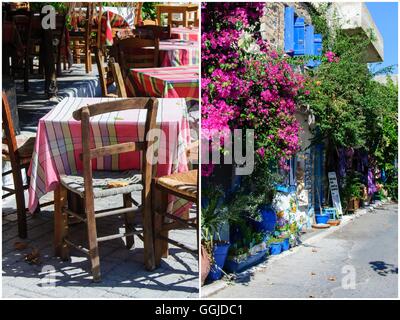 Collage aus Straße Bildern aus Kreta, Griechenland Stockfoto