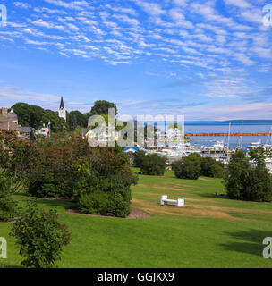 Mackinac City auf Mackinac Island in der Straße von Mackinac zwischen Michigans obere und untere Halbinseln, Michigan, USA Stockfoto