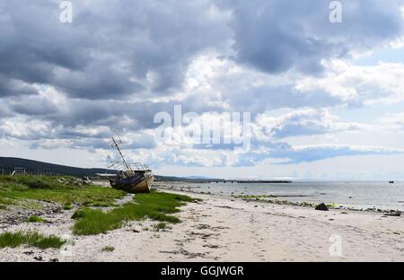 Schiffbrüchigen Boot, Halbinsel Kintyre, Schottland Stockfoto