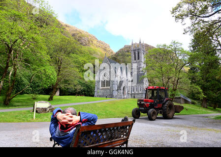 Kathedrale von Kylemore Abbey in Connemara, Irland Stockfoto